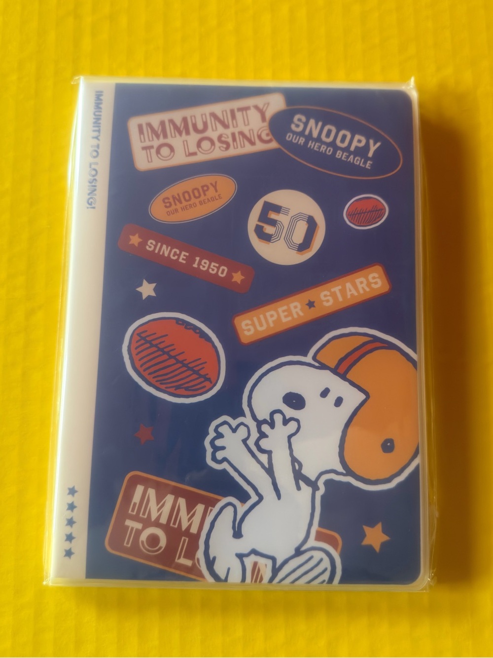 Peanuts Snoopy Football Notebook A5 — Blue & Orange
